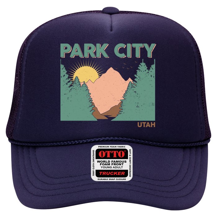 Vintage Park City Utah Mountain Forest Trucker Hat