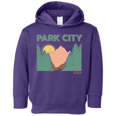 Vintage Park City Utah Mountain Forest Toddler Hoodie