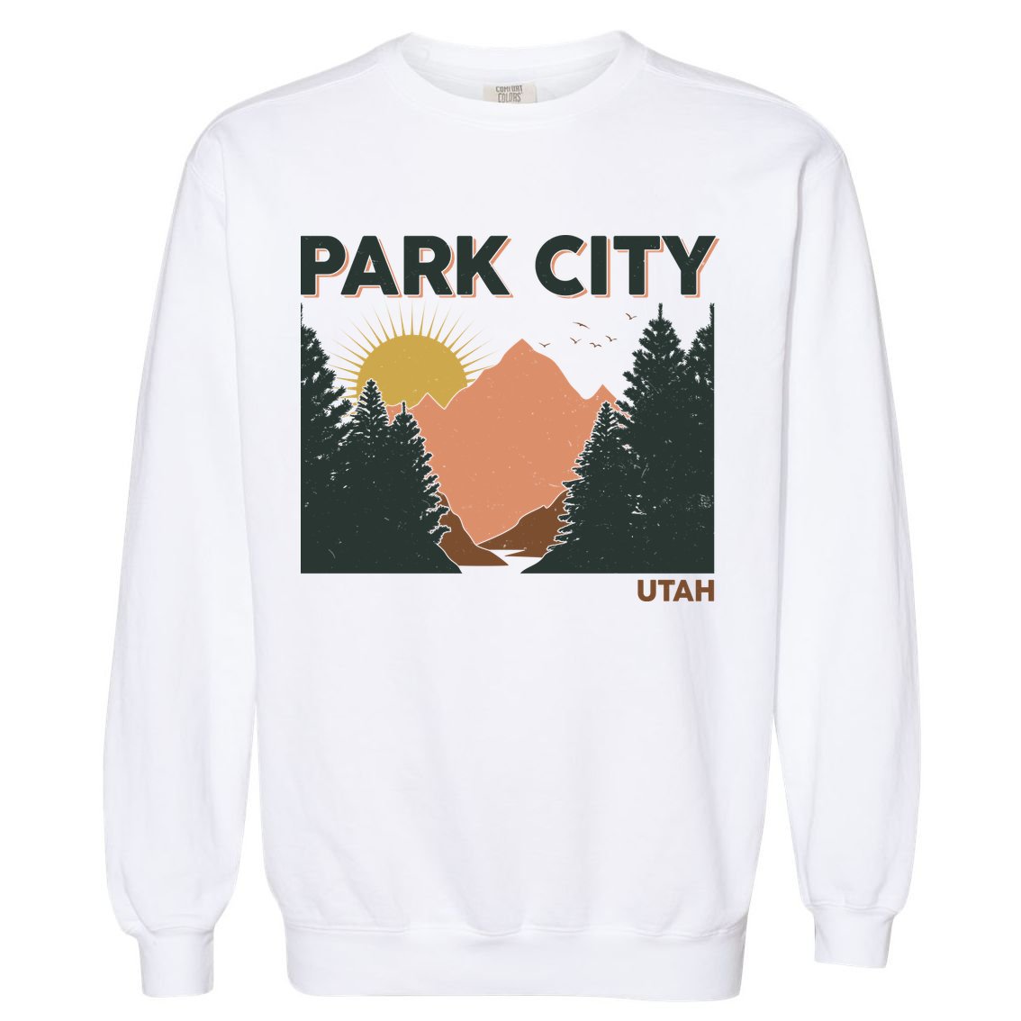 Vintage Park City Utah Mountain Forest Garment-Dyed Sweatshirt