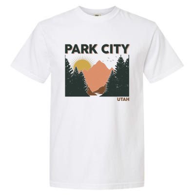 Vintage Park City Utah Mountain Forest Garment-Dyed Heavyweight T-Shirt