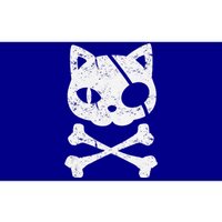 Vintage Pirate Cat Kitten Halloween Skull Cross Bones Bumper Sticker