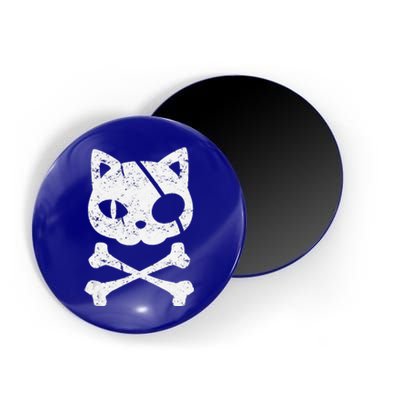 Vintage Pirate Cat Kitten Halloween Skull Cross Bones Magnet