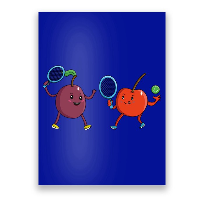 Veggie Power Cherry Tennis Plum Tennis Funny Cherry Gift Poster