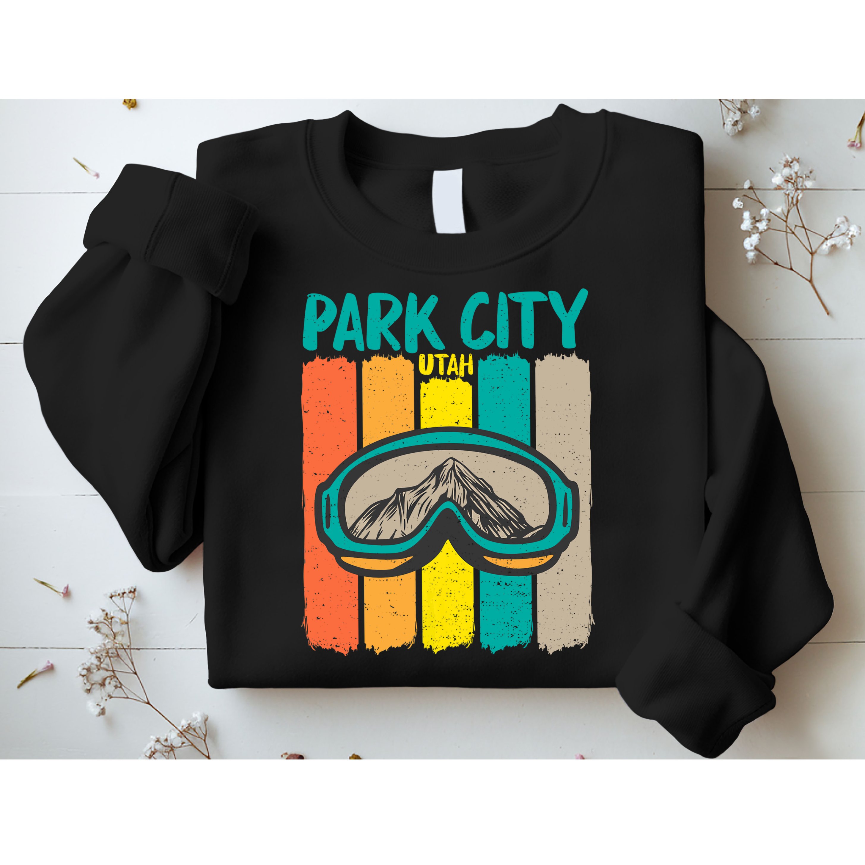 Vintage Park City Utah Skiing Snowboarding Premium Sweatshirt