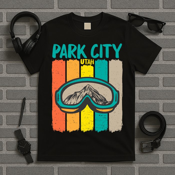 Vintage Park City Utah Skiing Snowboarding Premium T-Shirt