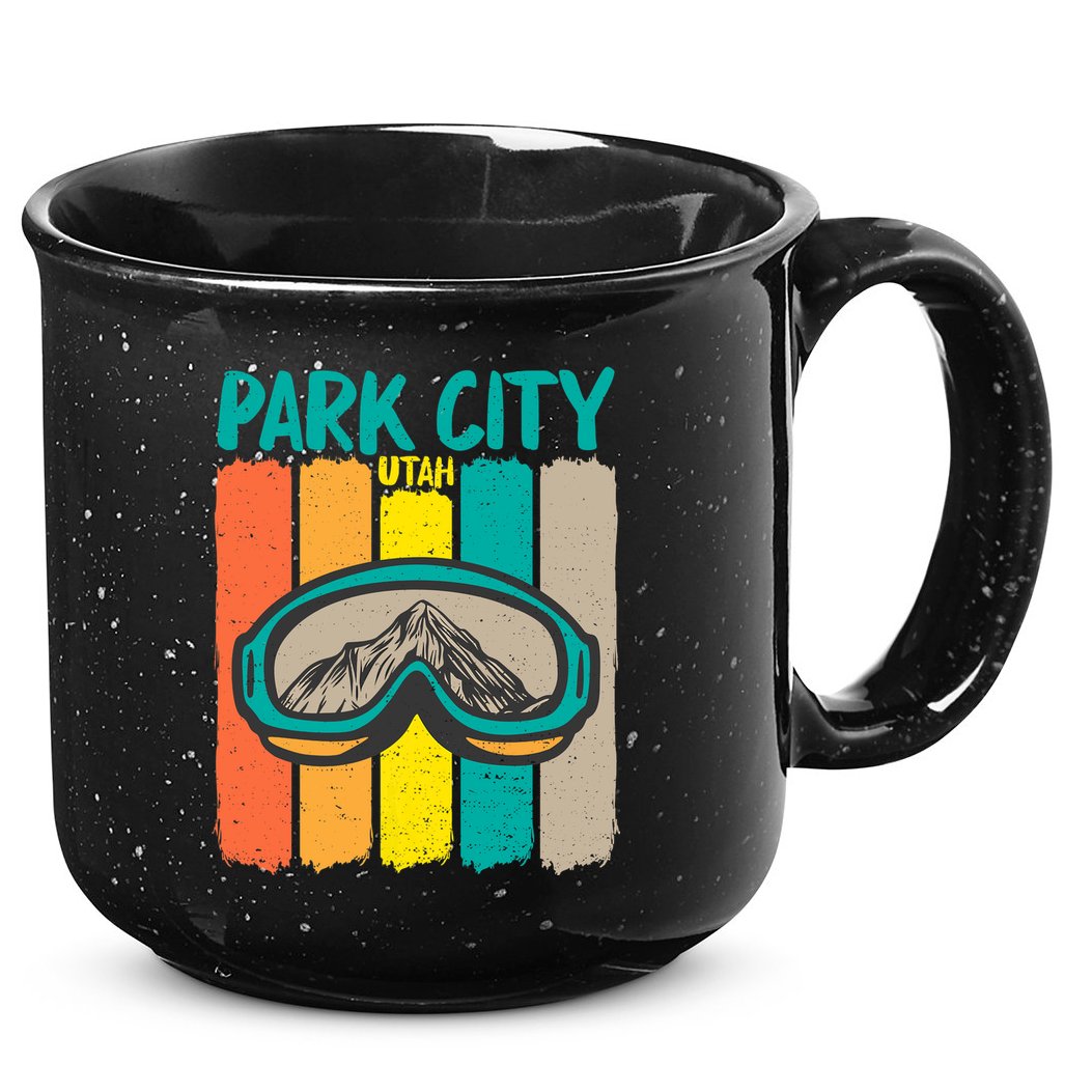 Vintage Park City Utah Skiing Snowboarding Premium 15oz Campfire Ceramic Mug