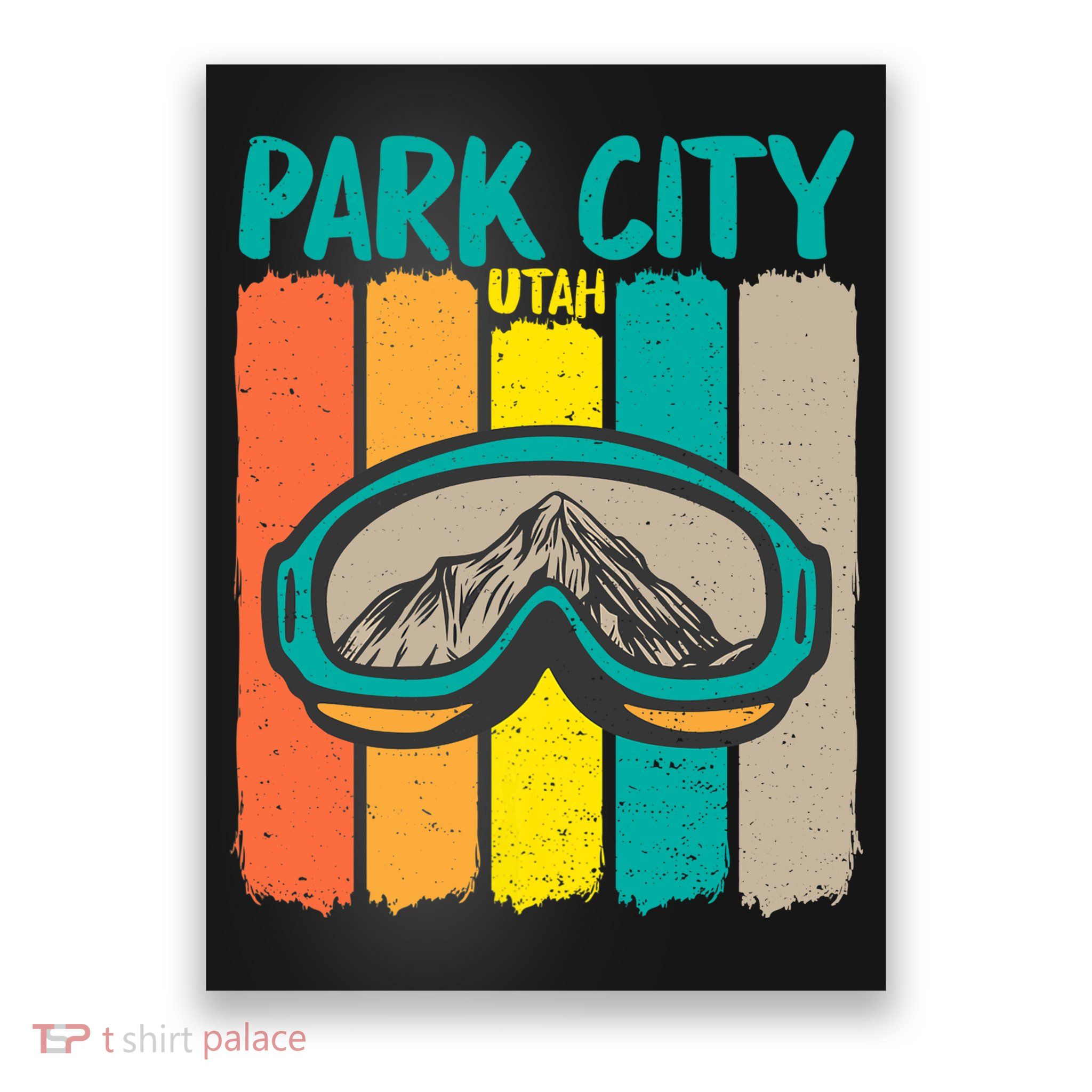 Vintage Park City Utah Skiing Snowboarding Premium Poster