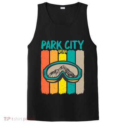 Vintage Park City Utah Skiing Snowboarding Premium PosiCharge Competitor Tank