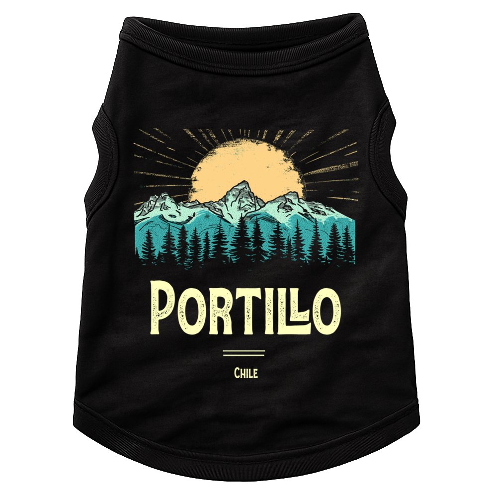 Vintage Portillo Chile Souvenir Hiking Sunset Gift Doggie Tank