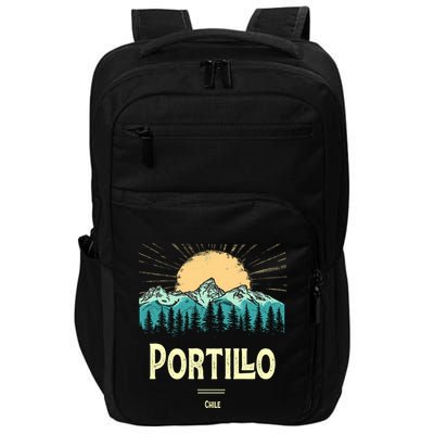Vintage Portillo Chile Souvenir Hiking Sunset Gift Impact Tech Backpack