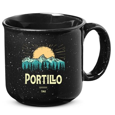 Vintage Portillo Chile Souvenir Hiking Sunset Gift 15oz Campfire Ceramic Mug