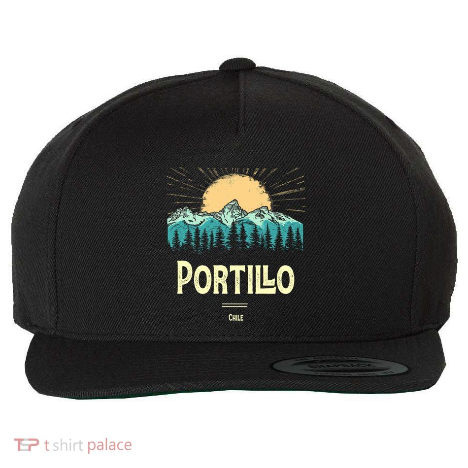Vintage Portillo Chile Souvenir Hiking Sunset Gift Wool Snapback Cap