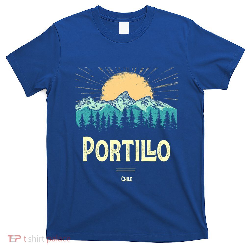 Vintage Portillo Chile Souvenir Hiking Sunset Gift T-Shirt
