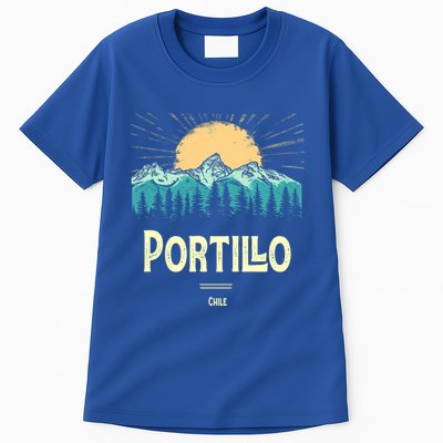 Vintage Portillo Chile Souvenir Hiking Sunset Gift Tall T-Shirt