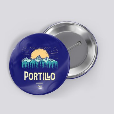 Vintage Portillo Chile Souvenir Hiking Sunset Gift Button