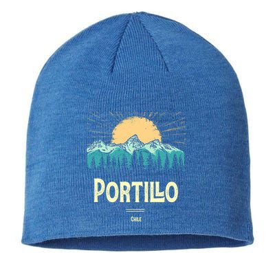 Vintage Portillo Chile Souvenir Hiking Sunset Gift Sustainable Beanie
