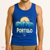 Vintage Portillo Chile Souvenir Hiking Sunset Gift Tank Top
