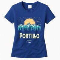 Vintage Portillo Chile Souvenir Hiking Sunset Gift Womens T-Shirt