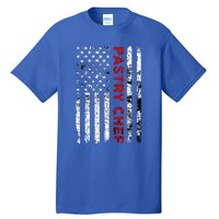 Vintage Pastry Chef Usa Flag Pastry Cock American Flag Gift Tall T-Shirt