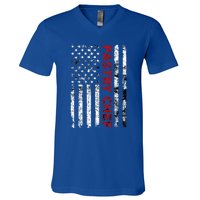 Vintage Pastry Chef Usa Flag Pastry Cock American Flag Gift V-Neck T-Shirt