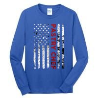 Vintage Pastry Chef Usa Flag Pastry Cock American Flag Gift Tall Long Sleeve T-Shirt