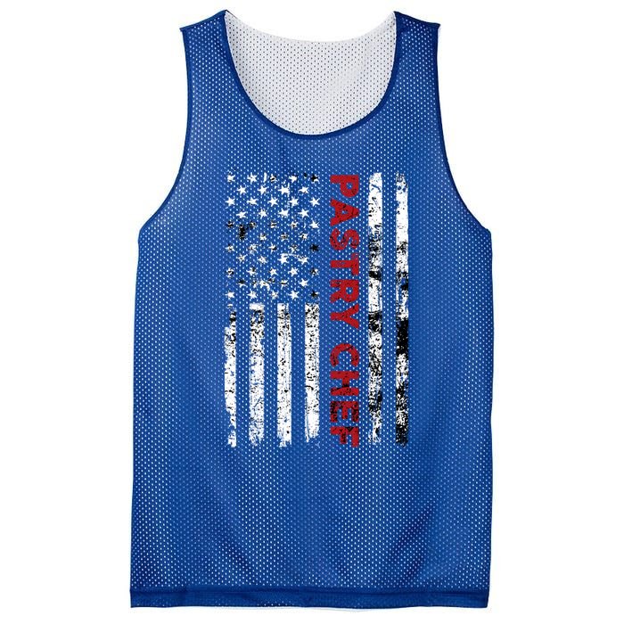 Vintage Pastry Chef Usa Flag Pastry Cock American Flag Gift Mesh Reversible Basketball Jersey Tank