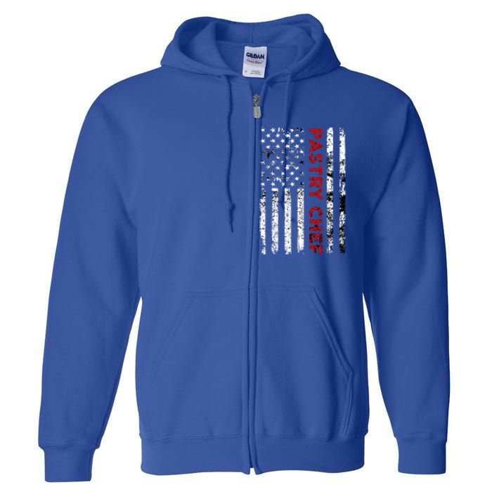 Vintage Pastry Chef Usa Flag Pastry Cock American Flag Gift Full Zip Hoodie