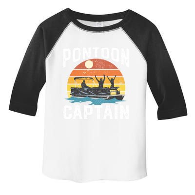 Vintage Pontoon Captain Retro Funny Boating Fathers Day Gift Toddler Fine Jersey T-Shirt