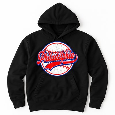 Vintage Philadelphia Cityscape Baseball Lover Wos Hoodie