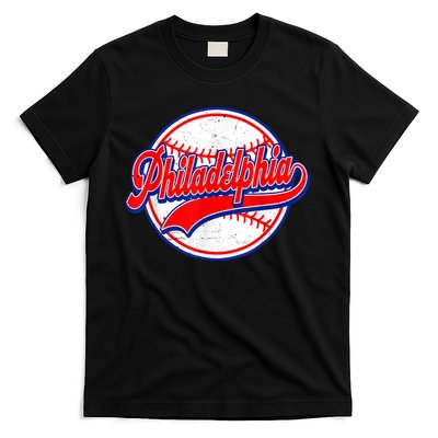 Vintage Philadelphia Cityscape Baseball Lover Wos T-Shirt