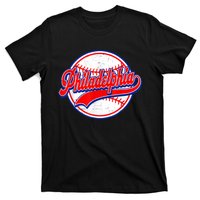 Vintage Philadelphia Cityscape Baseball Lover Wos T-Shirt