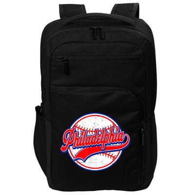 Vintage Philadelphia Cityscape Baseball Lover Wos Impact Tech Backpack