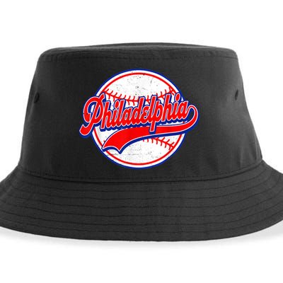 Vintage Philadelphia Cityscape Baseball Lover Wos Sustainable Bucket Hat
