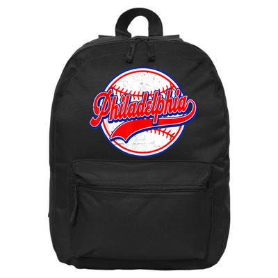 Vintage Philadelphia Cityscape Baseball Lover Wos 16 in Basic Backpack