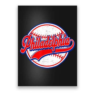 Vintage Philadelphia Cityscape Baseball Lover Wos Poster