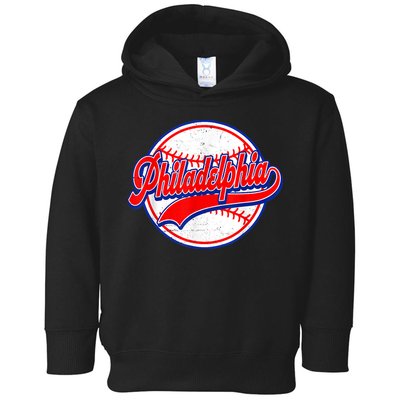 Vintage Philadelphia Cityscape Baseball Lover Wos Toddler Hoodie