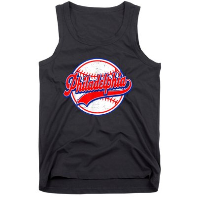 Vintage Philadelphia Cityscape Baseball Lover Wos Tank Top