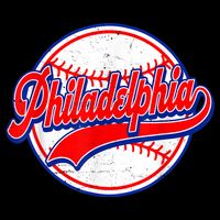 Vintage Philadelphia Cityscape Baseball Lover Wos Womens T-Shirt