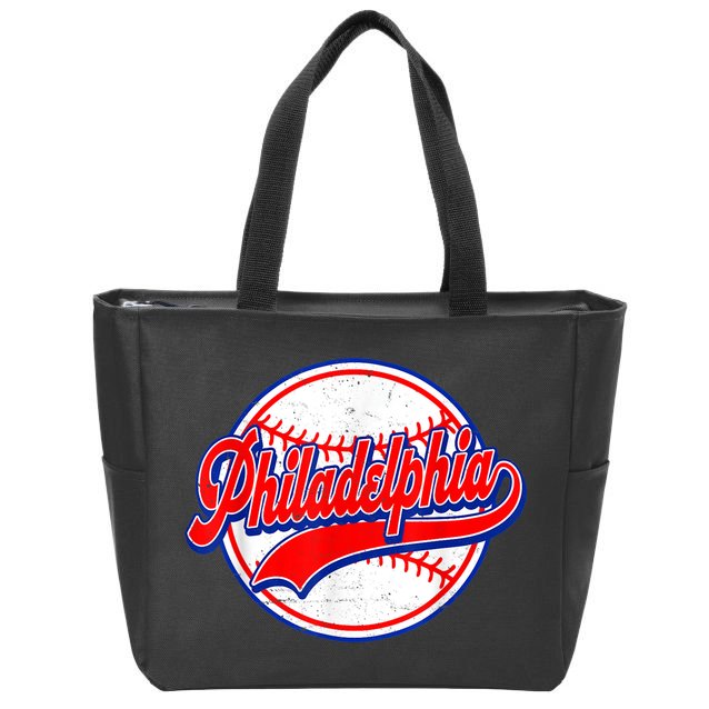 Vintage Philadelphia Cityscape Baseball Lover Wos Zip Tote Bag