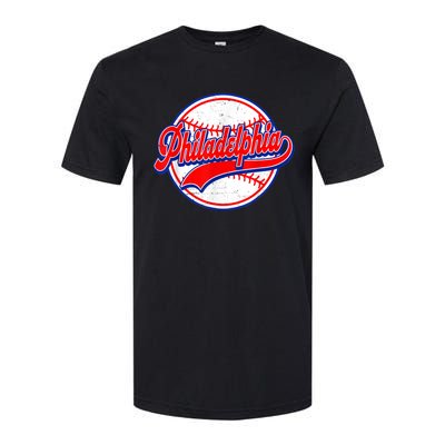 Vintage Philadelphia Cityscape Baseball Lover Wos Softstyle CVC T-Shirt