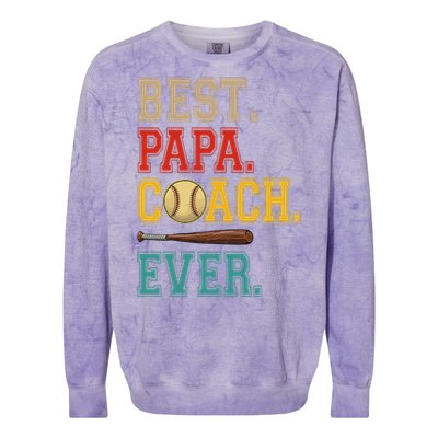 Vintage Papa Coach Ever Costume Baseball Player Coach Colorblast Crewneck Sweatshirt