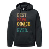 Vintage Papa Coach Ever Costume Baseball Player Coach Performance Fleece Hoodie