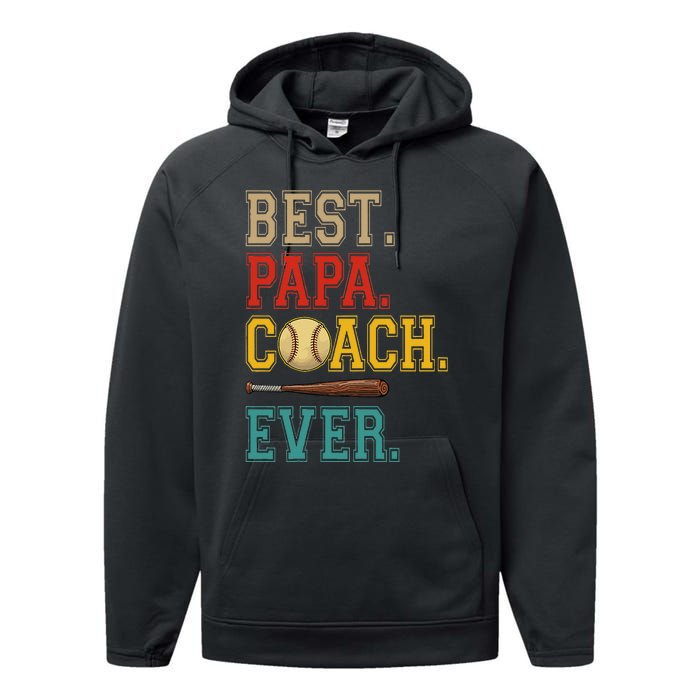 Vintage Papa Coach Ever Costume Baseball Player Coach Performance Fleece Hoodie