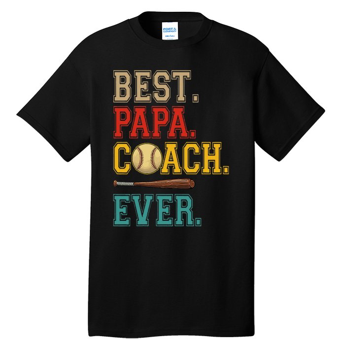 Vintage Papa Coach Ever Costume Baseball Player Coach Tall T-Shirt