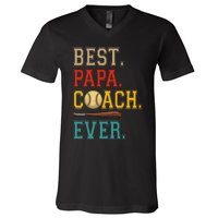 Vintage Papa Coach Ever Costume Baseball Player Coach V-Neck T-Shirt