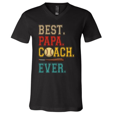 Vintage Papa Coach Ever Costume Baseball Player Coach V-Neck T-Shirt