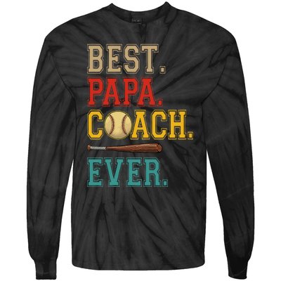 Vintage Papa Coach Ever Costume Baseball Player Coach Tie-Dye Long Sleeve Shirt