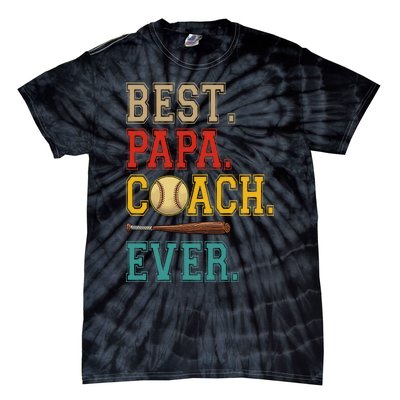 Vintage Papa Coach Ever Costume Baseball Player Coach Tie-Dye T-Shirt