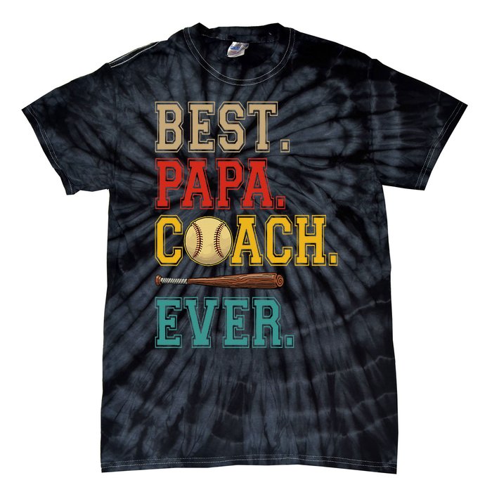 Vintage Papa Coach Ever Costume Baseball Player Coach Tie-Dye T-Shirt