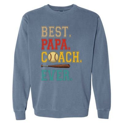 Vintage Papa Coach Ever Costume Baseball Player Coach Garment-Dyed Sweatshirt